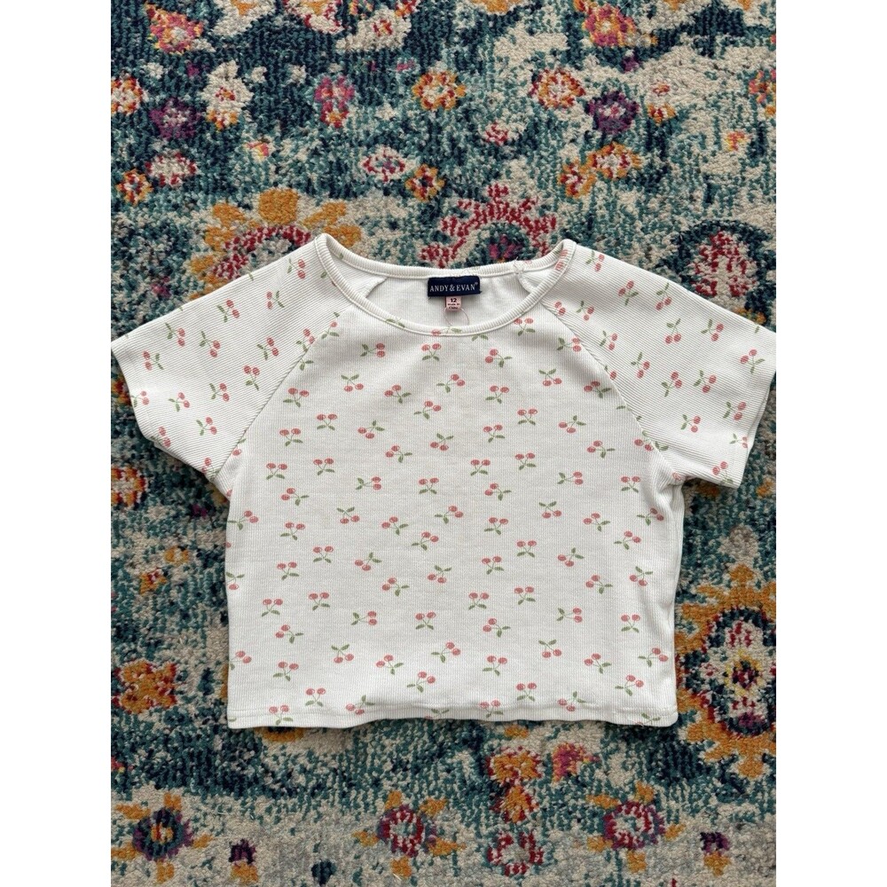 Andy and Evan Girls Cherry Short Sleeve‎ T-shirt Size 12